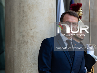 President of the French Republic Emmanuel Macron welcomes Ghanaian President Nana Akufo-Addo to the Elysee Palace for a bilateral summit in...