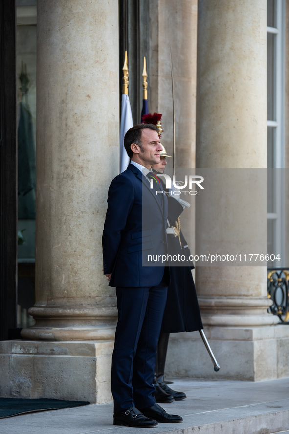 President of the French Republic Emmanuel Macron welcomes Ghanaian President Nana Akufo-Addo to the Elysee Palace for a bilateral summit in...