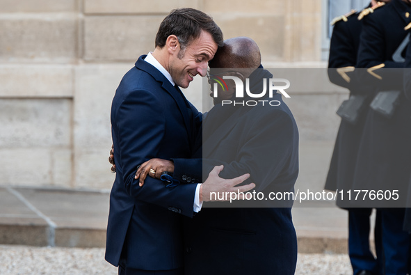 President of the French Republic Emmanuel Macron welcomes Ghanaian President Nana Akufo-Addo to the Elysee Palace for a bilateral summit in...