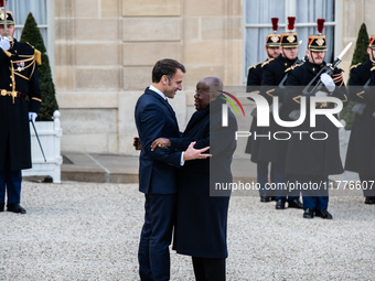 President of the French Republic Emmanuel Macron welcomes Ghanaian President Nana Akufo-Addo to the Elysee Palace for a bilateral summit in...