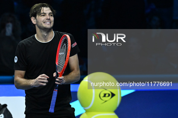 Taylor Fritz (USA) wins against Alex de Minaur (AUS) during day five of the Nitto ATP Finals 2024 at Inalpi Arena in Turin, Italy, on Novemb...