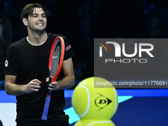 Taylor Fritz (USA) wins against Alex de Minaur (AUS) during day five of the Nitto ATP Finals 2024 at Inalpi Arena in Turin, Italy, on Novemb...