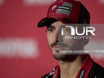 Francesco Pecco Bagnaia (1) of Italy and Ducati Lenovo Team during the press conference preview of the Motul Solidarity Grand Prix of Barcel...