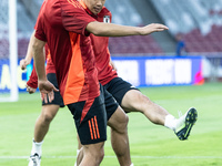 Takefusa Kubo of Japan attends a training session before facing the Indonesia national team during the FIFA World Cup Asian 3rd Qualifier Gr...