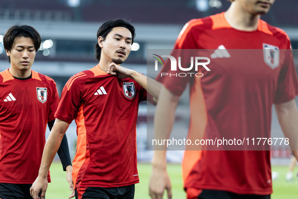 Players of Japan attend a training session before facing the Indonesian national team during the FIFA World Cup Asian 3rd Qualifier Group C...