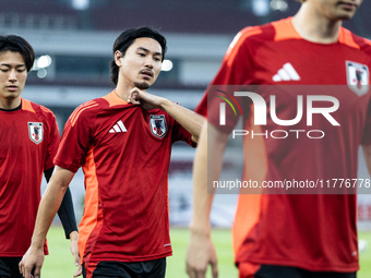 Players of Japan attend a training session before facing the Indonesian national team during the FIFA World Cup Asian 3rd Qualifier Group C...