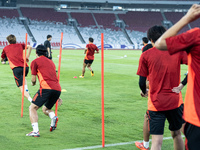 Players of Japan attend a training session before facing the Indonesian national team during the FIFA World Cup Asian 3rd Qualifier Group C...