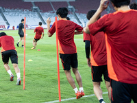 Players of Japan attend a training session before facing the Indonesian national team during the FIFA World Cup Asian 3rd Qualifier Group C...