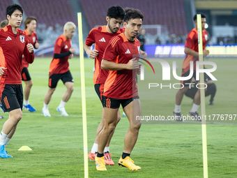 Yuto Nagatomo of Japan attends a training session before facing the Indonesia national team during the FIFA World Cup Asian 3rd Qualifier Gr...