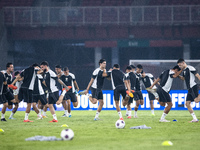 Players of Indonesia attend a training session before facing the Japan national team during the FIFA World Cup Asian 3rd Qualifier Group C a...