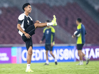 Marselino Ferdinan of Indonesia attends a training session before facing the Japan national team during the FIFA World Cup Asian 3rd Qualifi...