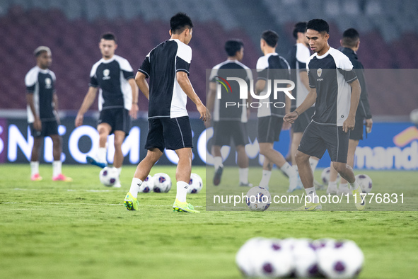 Marselino Ferdinan of Indonesia attends a training session before facing the Japan national team during the FIFA World Cup Asian 3rd Qualifi...