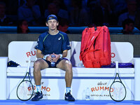 Alex de Minaur (AUS) competes against Taylor Fritz (USA) during day five of the Nitto ATP finals 2024 at Inalpi Arena in Turin, Italy, on No...