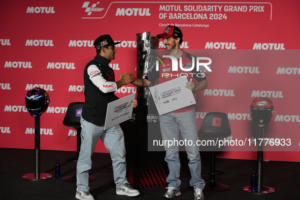 Jorge Martin (89) of Spain and Prima Pramac Racing Ducati during the press conference preview of the Motul Solidarity Grand Prix of Barcelon...