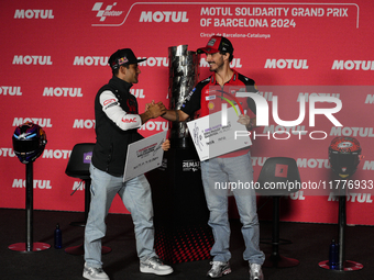 Jorge Martin (89) of Spain and Prima Pramac Racing Ducati during the press conference preview of the Motul Solidarity Grand Prix of Barcelon...