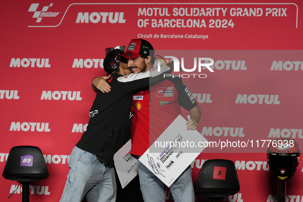 Jorge Martin (89) of Spain and Prima Pramac Racing Ducati during the press conference preview of the Motul Solidarity Grand Prix of Barcelon...