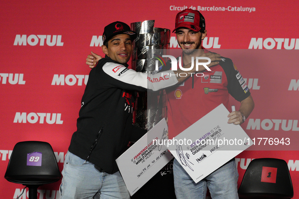 Jorge Martin (89) of Spain and Prima Pramac Racing Ducati during the press conference preview of the Motul Solidarity Grand Prix of Barcelon...