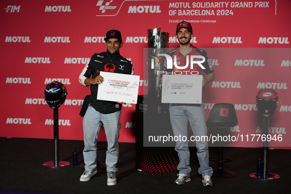 Jorge Martin (89) of Spain and Prima Pramac Racing Ducati during the press conference preview of the Motul Solidarity Grand Prix of Barcelon...