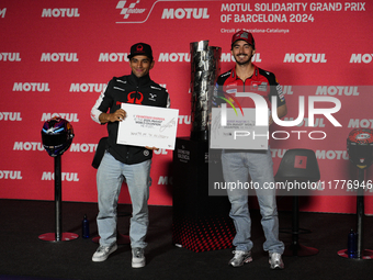 Jorge Martin (89) of Spain and Prima Pramac Racing Ducati during the press conference preview of the Motul Solidarity Grand Prix of Barcelon...