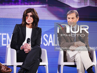 Minister Anna Maria Bernini and Alberto Mantovani attend the Il Tempo Della Salute event at Palazzo Giureconsulti in Milan, Italy, on Novemb...