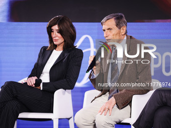 Minister Anna Maria Bernini and Alberto Mantovani attend the Il Tempo Della Salute event at Palazzo Giureconsulti in Milan, Italy, on Novemb...