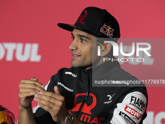 Jorge Martin (89) of Spain and Prima Pramac Racing Ducati during the press conference preview of the Motul Solidarity Grand Prix of Barcelon...