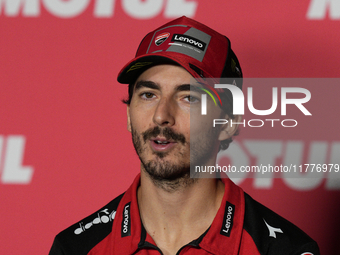 Francesco Pecco Bagnaia (1) of Italy and Ducati Lenovo Team during the press conference preview of the Motul Solidarity Grand Prix of Barcel...