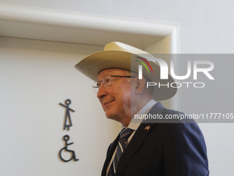 U.S. Ambassador to Mexico Ken Salazar speaks during a briefing where he reiterates his support for the Government of Mexico in cooperating i...