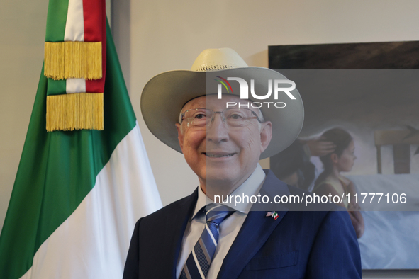 U.S. Ambassador to Mexico Ken Salazar speaks during a briefing where he reiterates his support for the Government of Mexico in cooperating i...