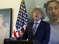 U.S. Ambassador to Mexico Ken Salazar speaks during a briefing where he reiterates his support for the Government of Mexico in cooperating i...