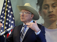 U.S. Ambassador to Mexico Ken Salazar speaks during a briefing where he reiterates his support for the Government of Mexico in cooperating i...