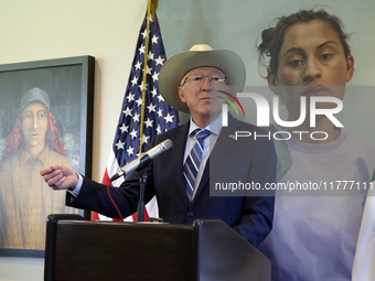 U.S. Ambassador to Mexico Ken Salazar speaks during a briefing where he reiterates his support for the Government of Mexico in cooperating i...