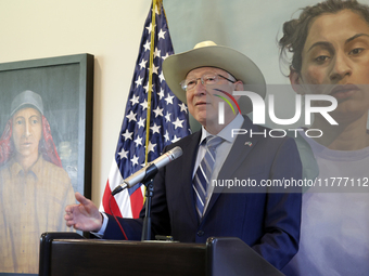 U.S. Ambassador to Mexico Ken Salazar speaks during a briefing where he reiterates his support for the Government of Mexico in cooperating i...