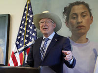 U.S. Ambassador to Mexico Ken Salazar speaks during a briefing where he reiterates his support for the Government of Mexico in cooperating i...