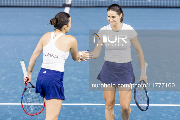 Elena Gabriela Ruse , Monica Niculescu  during Billie Jean King Cup Finals match Japan vs Romania in Malaga Spain on 14 November 2024. 