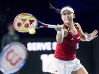 Eri Hozumi  during Billie Jean King Cup Finals match Japan vs Romania in Malaga Spain on 14 November 2024. (