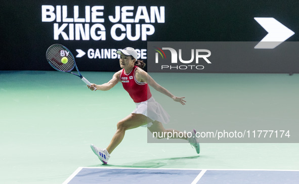 Shuko Aoyama  during Billie Jean King Cup Finals match Japan vs Romania in Malaga Spain on 14 November 2024. 