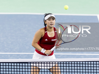 Eri Hozumi  during Billie Jean King Cup Finals match Japan vs Romania in Malaga Spain on 14 November 2024. (