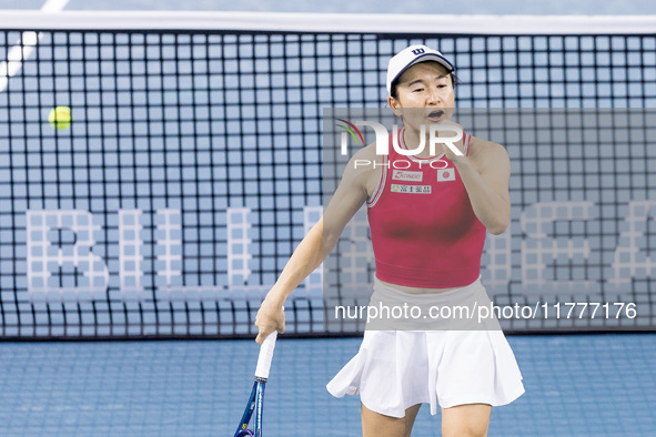 Shuko Aoyama  during Billie Jean King Cup Finals match Japan vs Romania in Malaga Spain on 14 November 2024. 