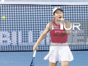 Shuko Aoyama  during Billie Jean King Cup Finals match Japan vs Romania in Malaga Spain on 14 November 2024. (