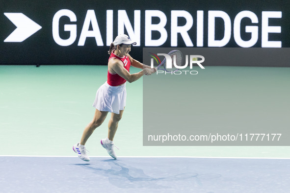 Shuko Aoyama  during Billie Jean King Cup Finals match Japan vs Romania in Malaga Spain on 14 November 2024. 