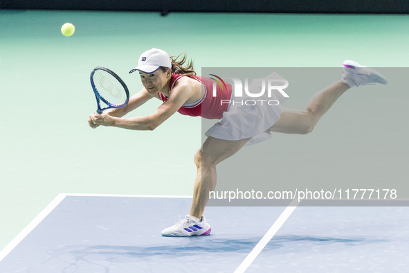 Shuko Aoyama  during Billie Jean King Cup Finals match Japan vs Romania in Malaga Spain on 14 November 2024. 