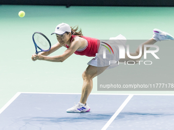 Shuko Aoyama  during Billie Jean King Cup Finals match Japan vs Romania in Malaga Spain on 14 November 2024. (