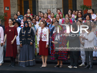 Mexico's President Claudia Sheinbaum Pardo, Claudia Icaza, Minister of Culture, and Mexico City Chief of Government Clara Brugada participat...