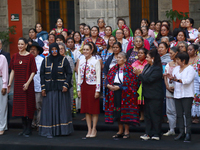 Mexico's President Claudia Sheinbaum Pardo, Claudia Icaza, Minister of Culture, and Mexico City Chief of Government Clara Brugada participat...