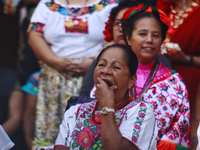 Indigenous craftswomen from different states of Mexico participate in the Original Textile Art Meeting at the National Palace in Mexico City...