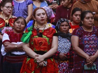 Indigenous craftswomen from different states of Mexico participate in the Original Textile Art Meeting at the National Palace in Mexico City...