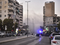 Smoke rises from a residential area after a series of Israeli airstrikes on the Dahieh region in southern Beirut, Lebanon, on November 14, 2...