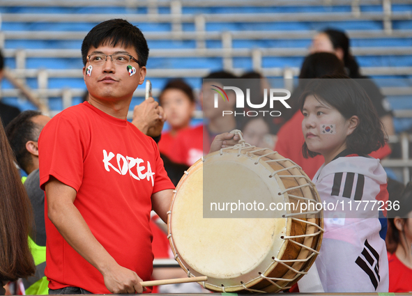 Korea Republic fans attend the AFC Asian Qualifiers Road to 26 match between Kuwait and Korea Republic in Kuwait City, Kuwait, on November 1...