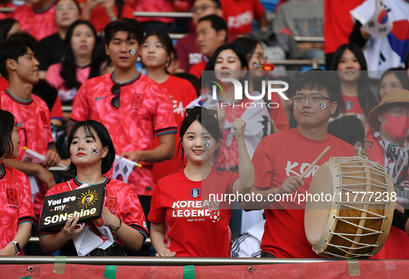 Korea Republic fans attend the AFC Asian Qualifiers Road to 26 match between Kuwait and Korea Republic in Kuwait City, Kuwait, on November 1...